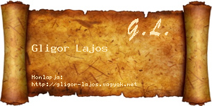 Gligor Lajos névjegykártya